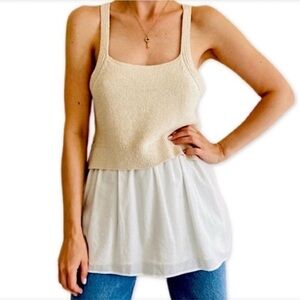 Anthropologie Jenna Knit babydoll Top size XS